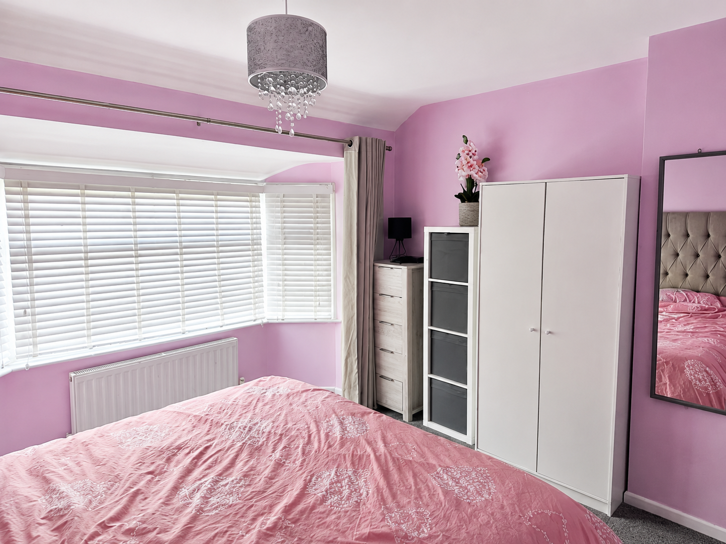 Freshly decorated bedroom by painters and decorators in Hyde